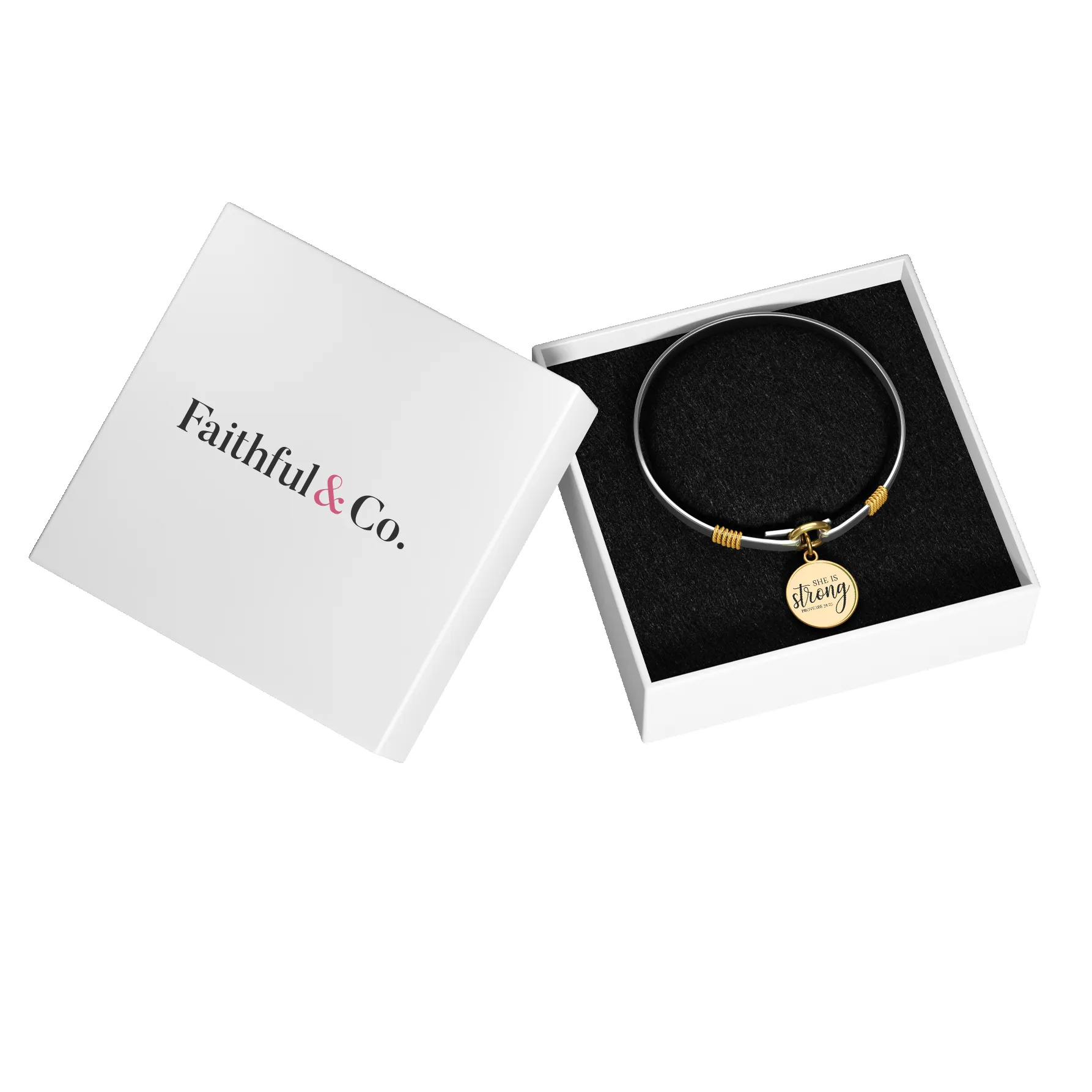 She Is Strong - Two-Tone Bracelet sold by Faithful and Co. product image thumbnail 3