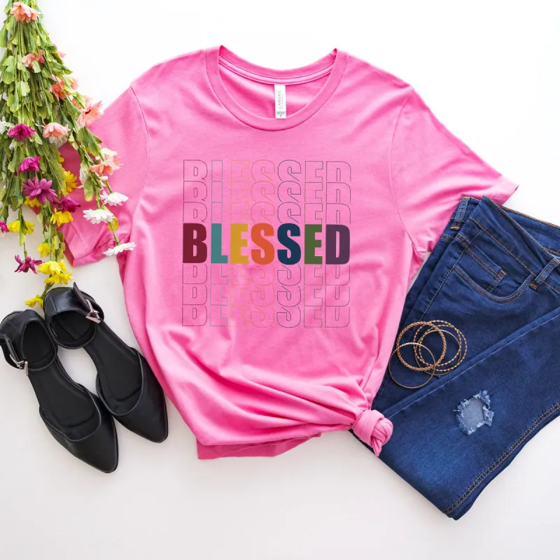 Blessed Rainbow Tee sold by Faithful and Co.