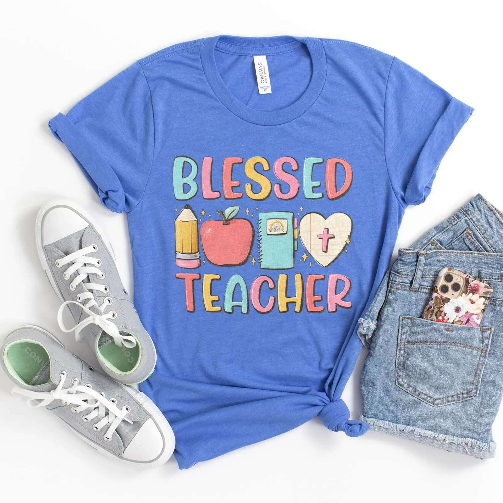 Blessed Elementary Teacher Tee sold by Faithful and Co.