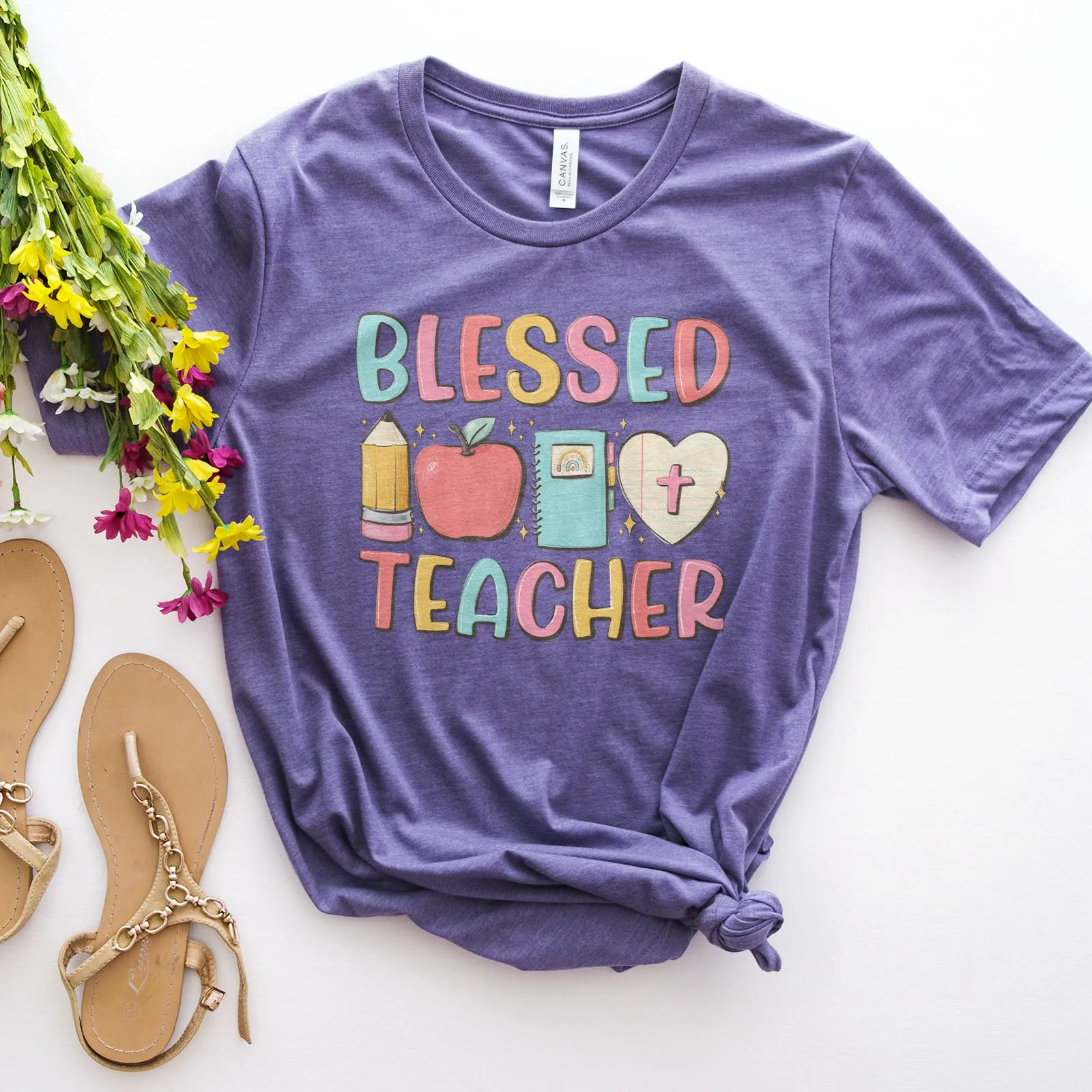 Blessed Elementary Teacher Tee sold by Faithful and Co. product image thumbnail 3