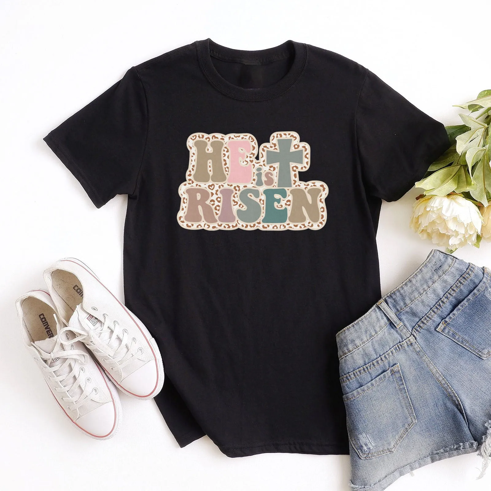 Retro Easter Matthew 28:6 Tee sold by Faithful and Co.