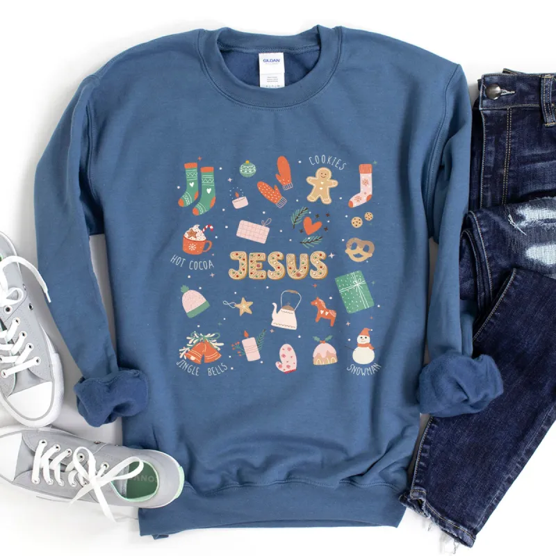 Winter, Faith & Jesus Sweatshirt sold by Faithful and Co.