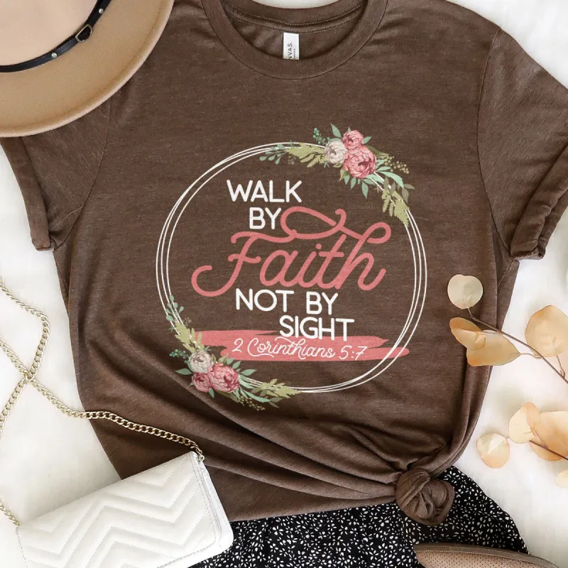 Walk By Faith Tee sold by Faithful and Co.