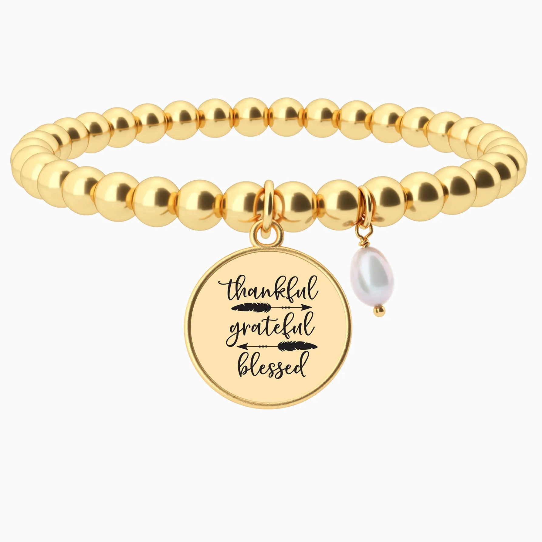 Thankful, Grateful, Blessed - Beaded Bracelet sold by Faithful and Co.