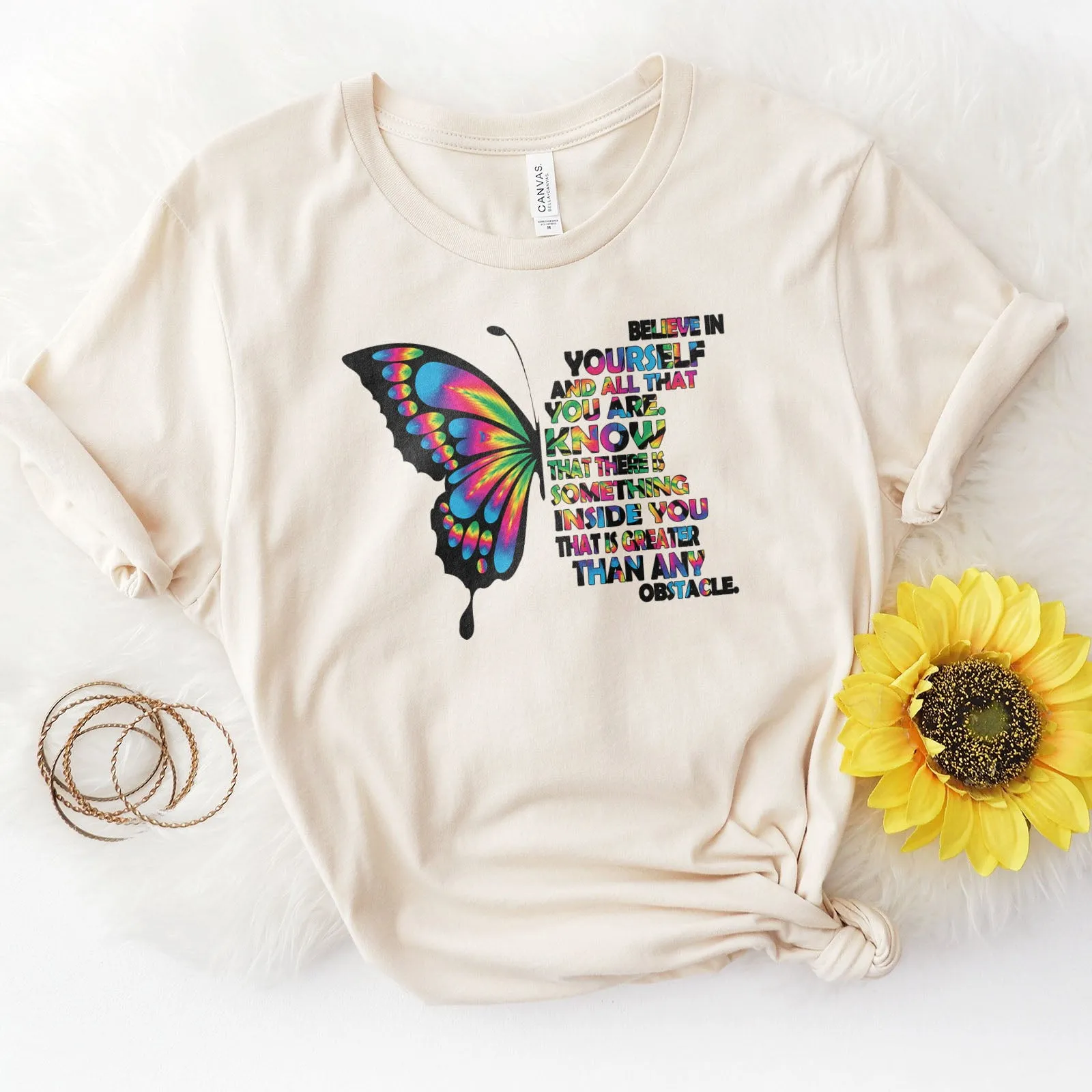 Believe In Yourself Butterfly Tee sold by Faithful and Co. product image thumbnail 5