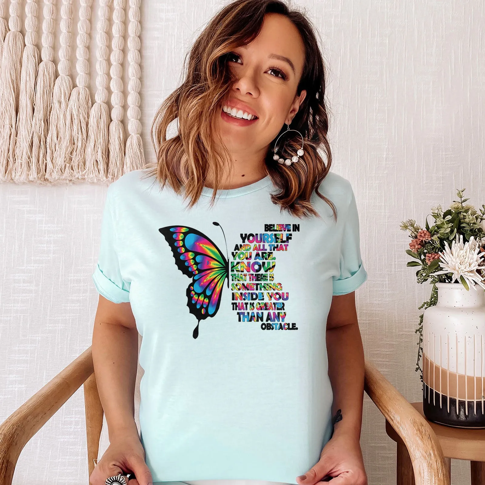 Believe In Yourself Butterfly Tee sold by Faithful and Co. product image thumbnail 3