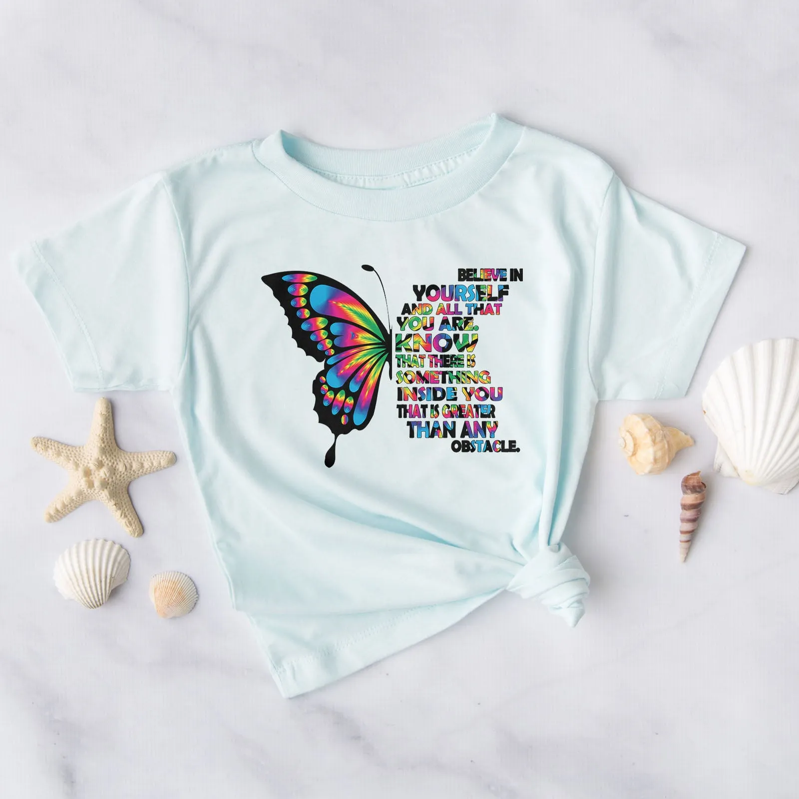 Believe In Yourself Butterfly Tee sold by Faithful and Co.