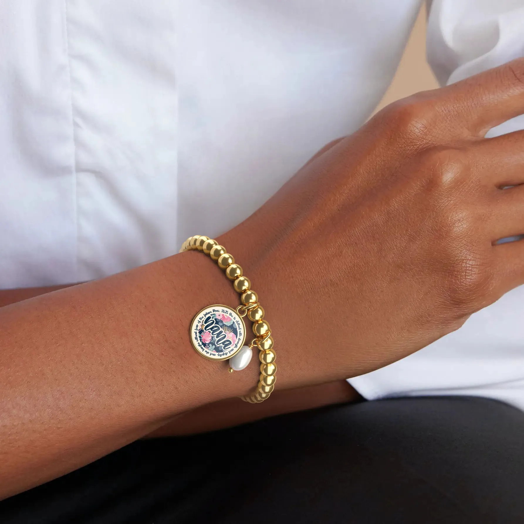 She Is Clothed With Strength - Nana - Beaded Bracelet sold by Faithful and Co. product image thumbnail 5