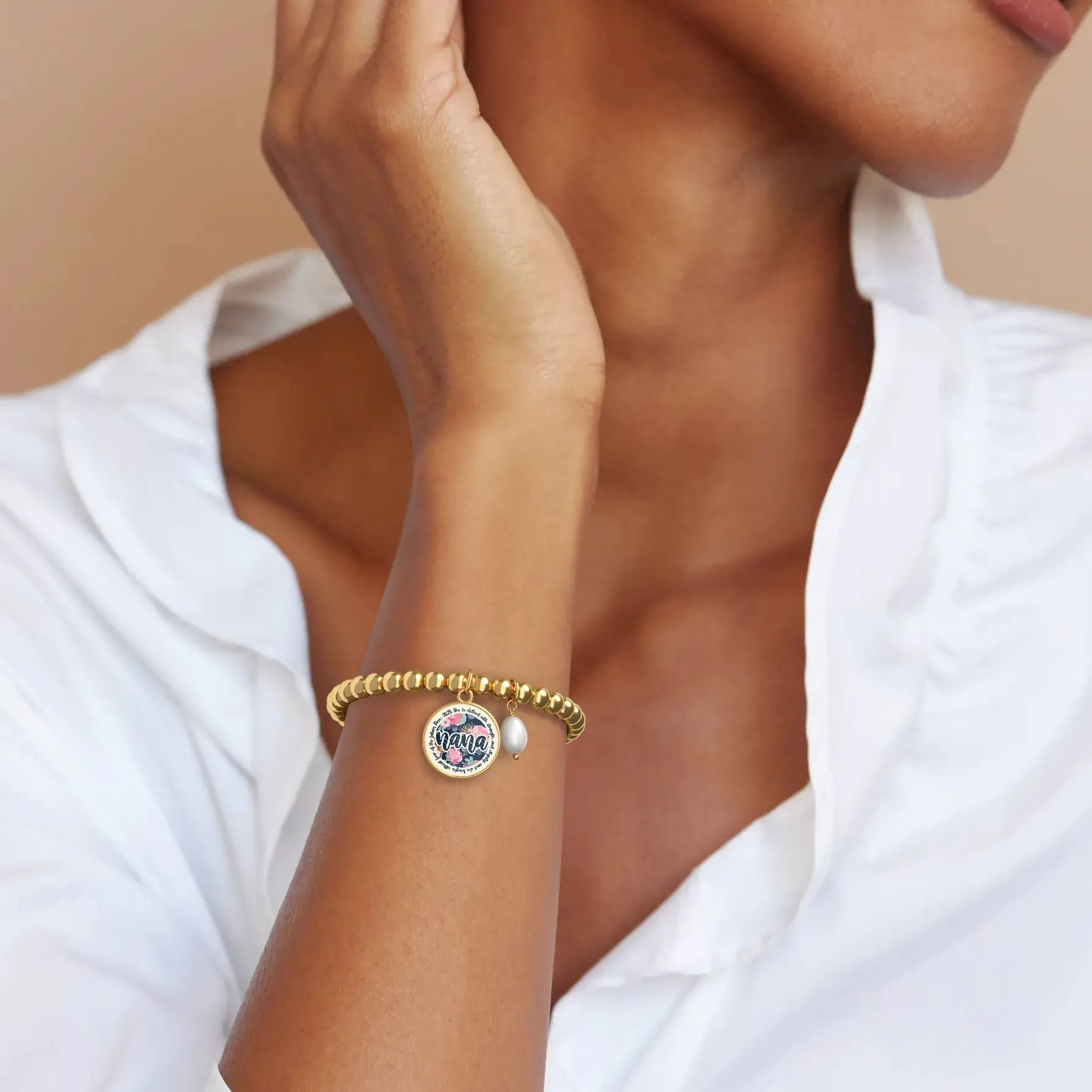 She Is Clothed With Strength - Nana - Beaded Bracelet sold by Faithful and Co. product image thumbnail 2