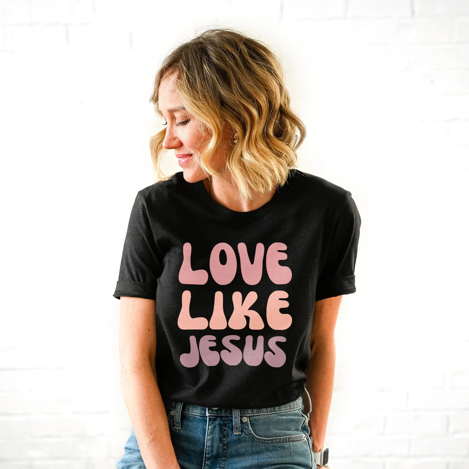 Love Like Jesus Groovy Tee sold by Faithful and Co. product image thumbnail 2