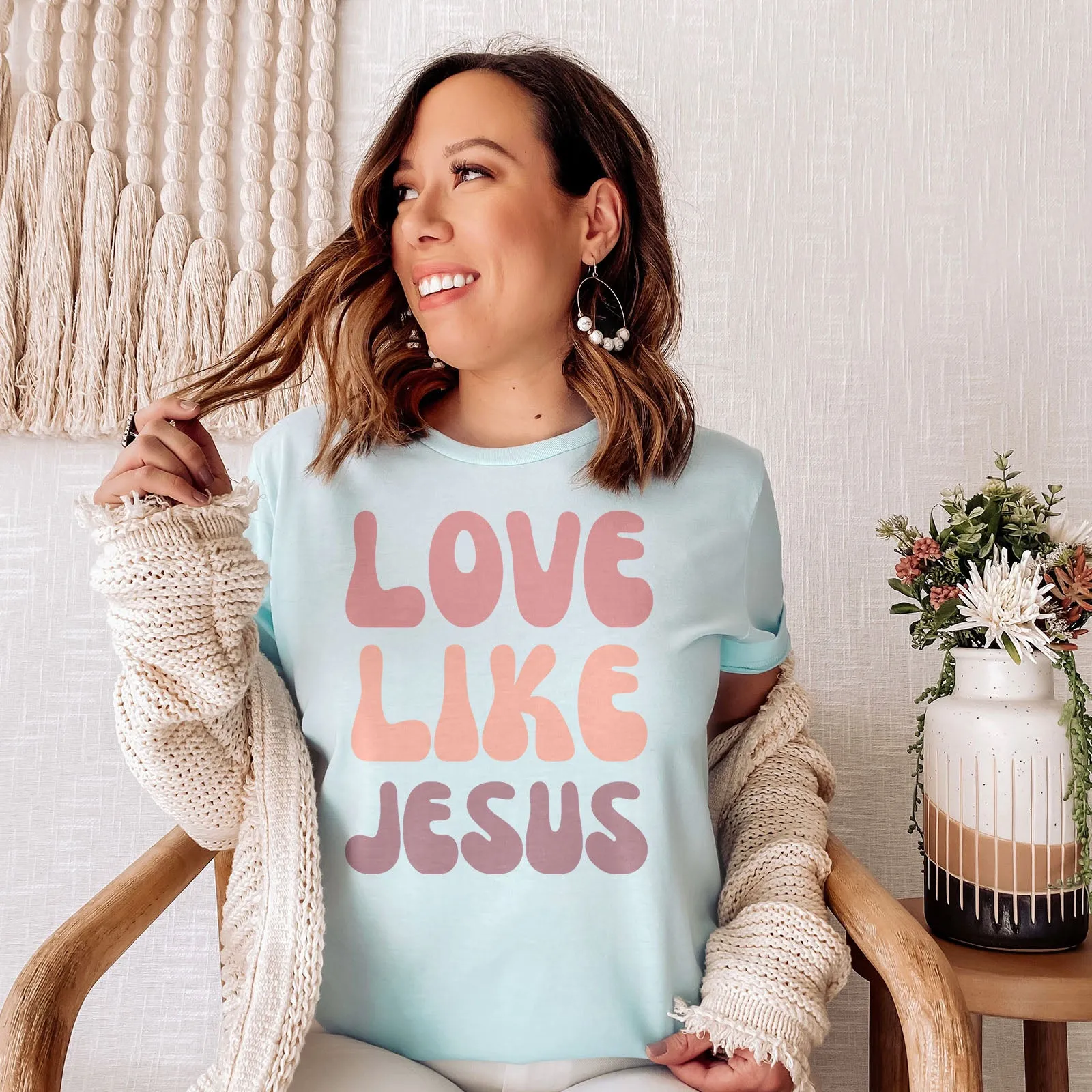 Love Like Jesus Groovy Tee sold by Faithful and Co. product image thumbnail 4