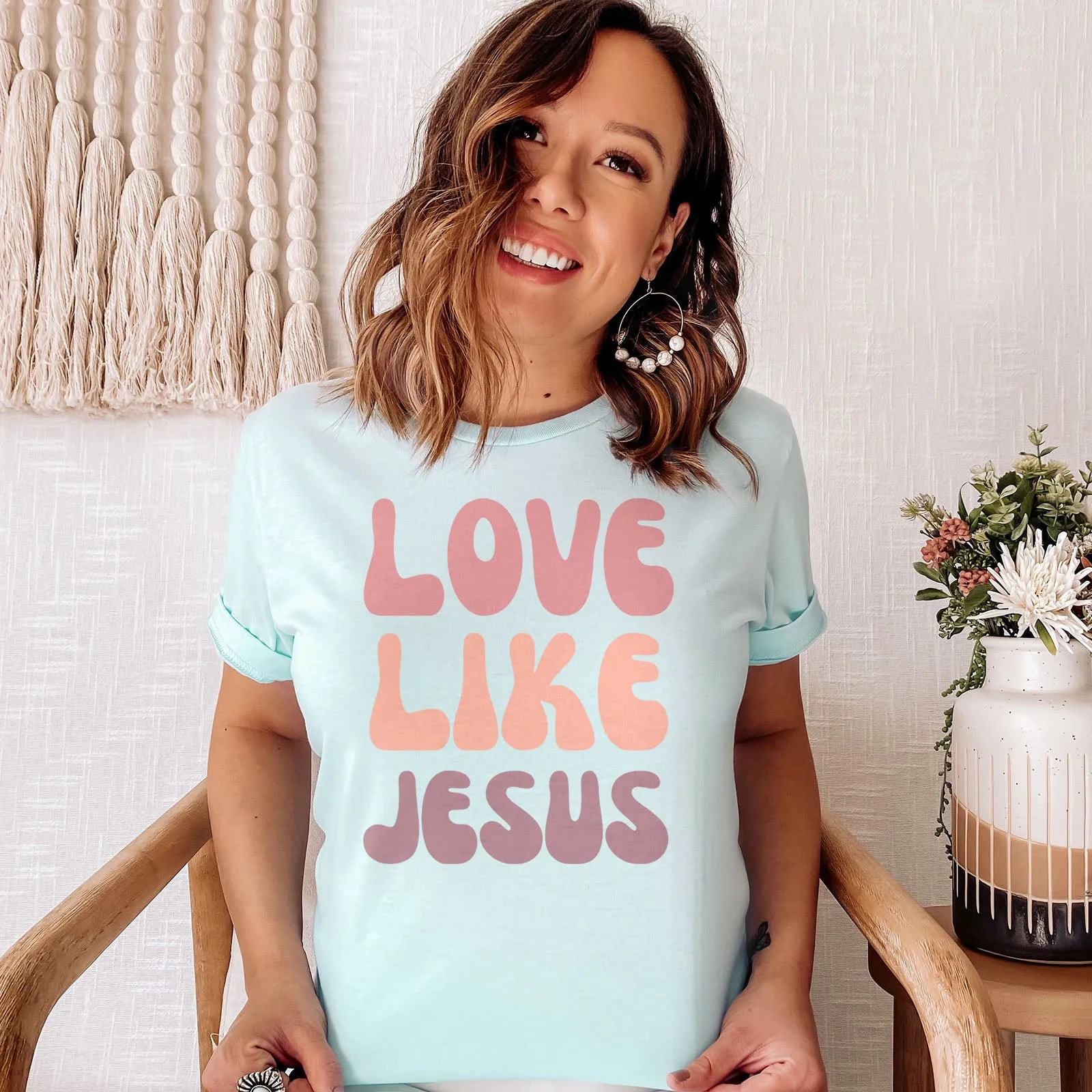 Love Like Jesus Groovy Tee sold by Faithful and Co. product image thumbnail 5