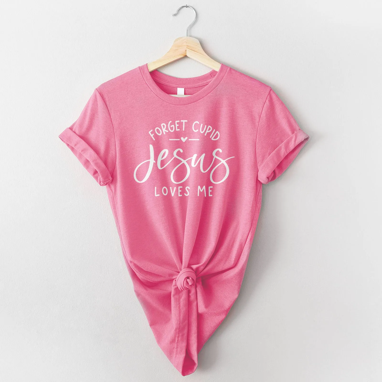 Forget Cupid Jesus Loves Me Tee sold by Faithful and Co. product image thumbnail 4