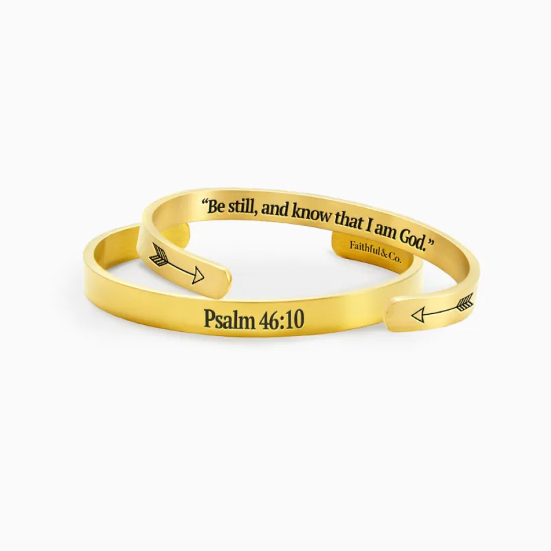 Psalm 46:10 Be Still Cuff Bracelet sold by Faithful and Co.