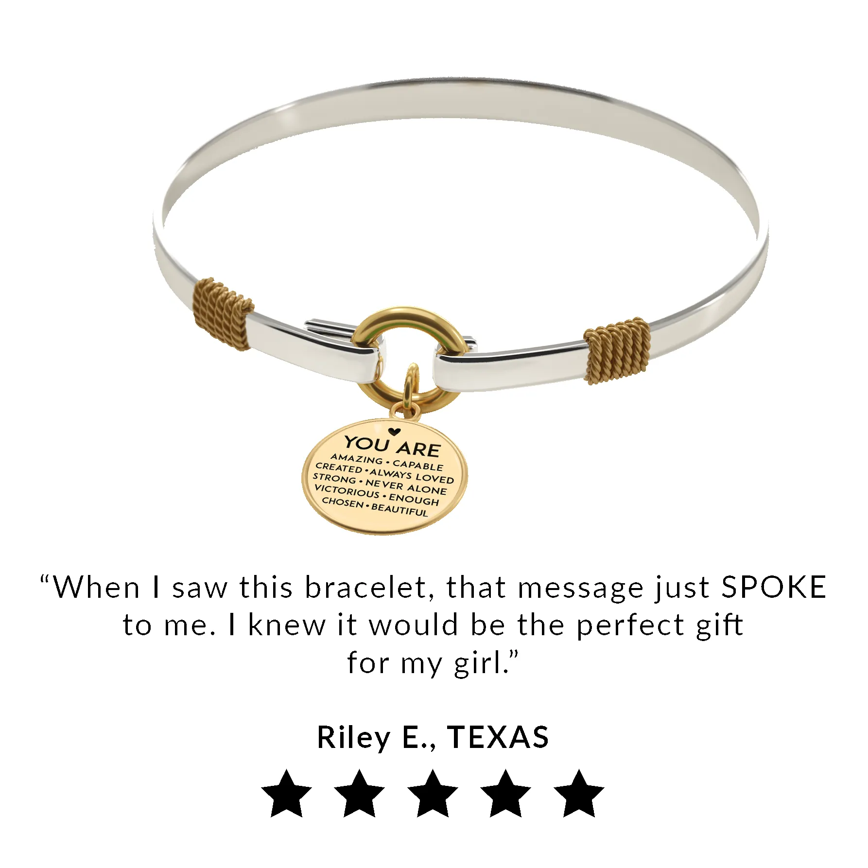 You Are Everything - Two-Tone Bracelet sold by Faithful and Co. product image thumbnail 4