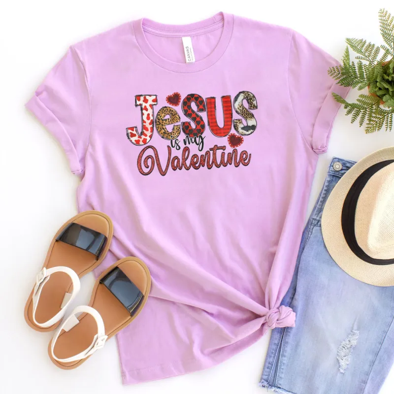 Jesus Is My Valentine Quilt Tee sold by Faithful and Co.