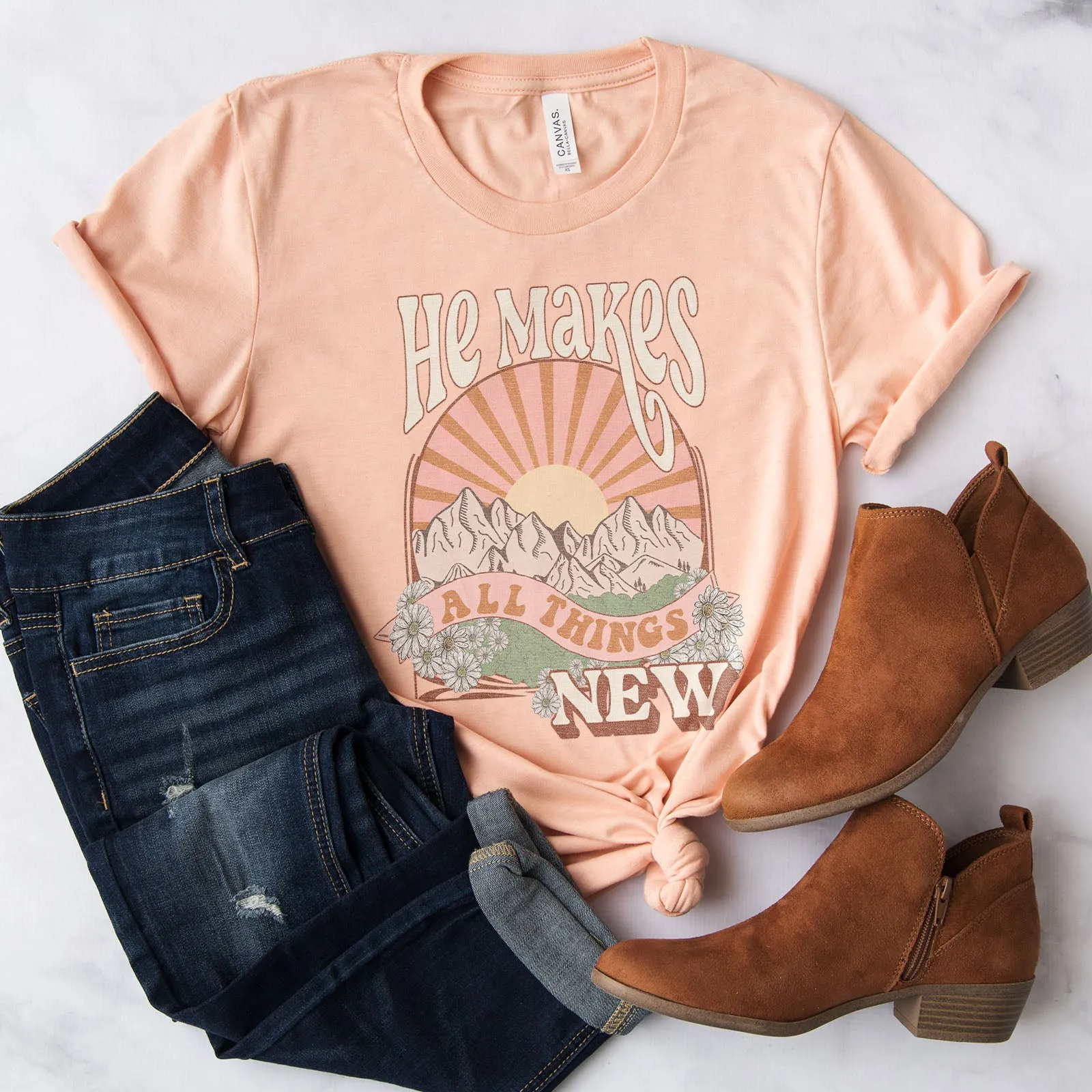 Makes All Things New Summer Tee sold by Faithful and Co.