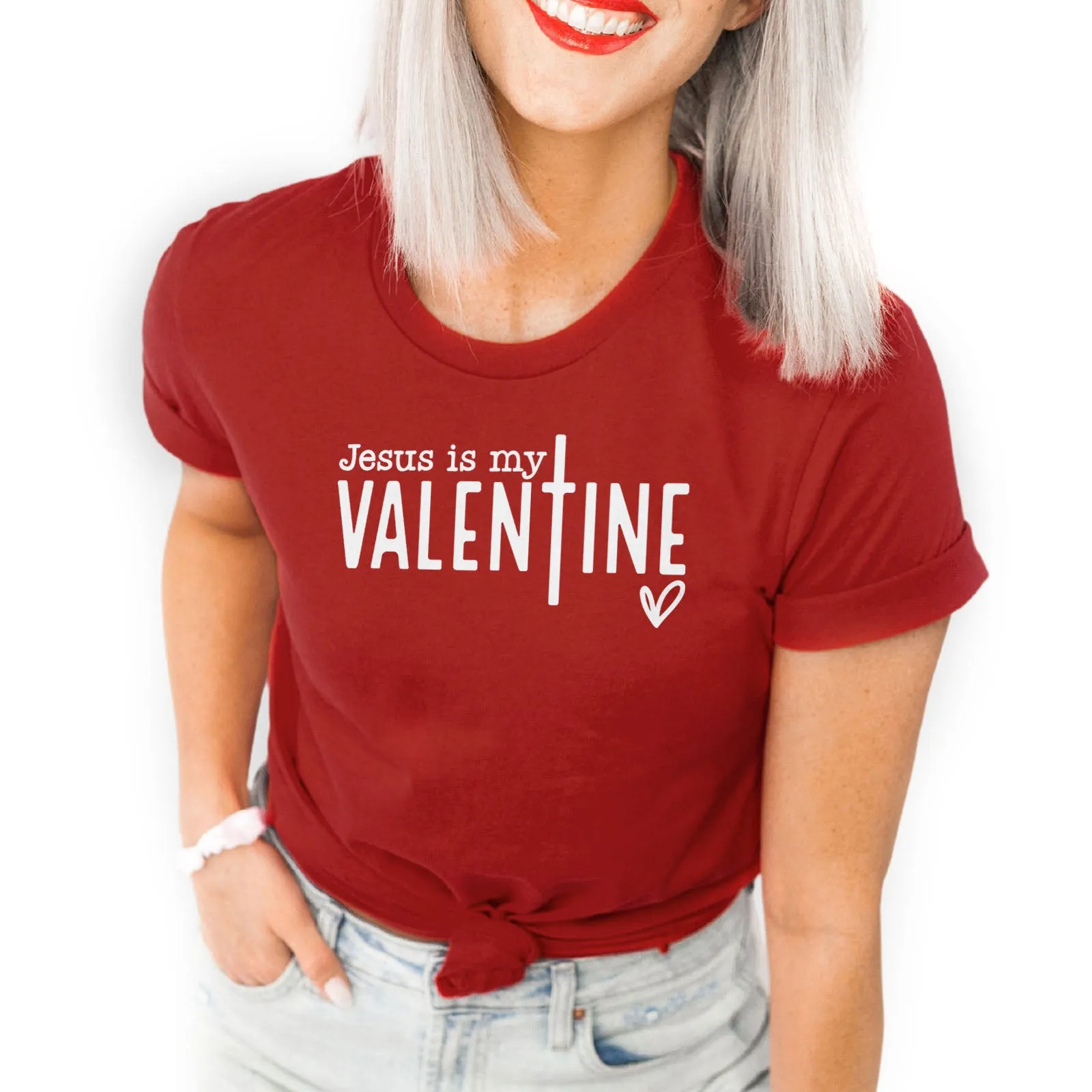 Jesus Is My Valentine Tee sold by Faithful and Co. product image thumbnail 2