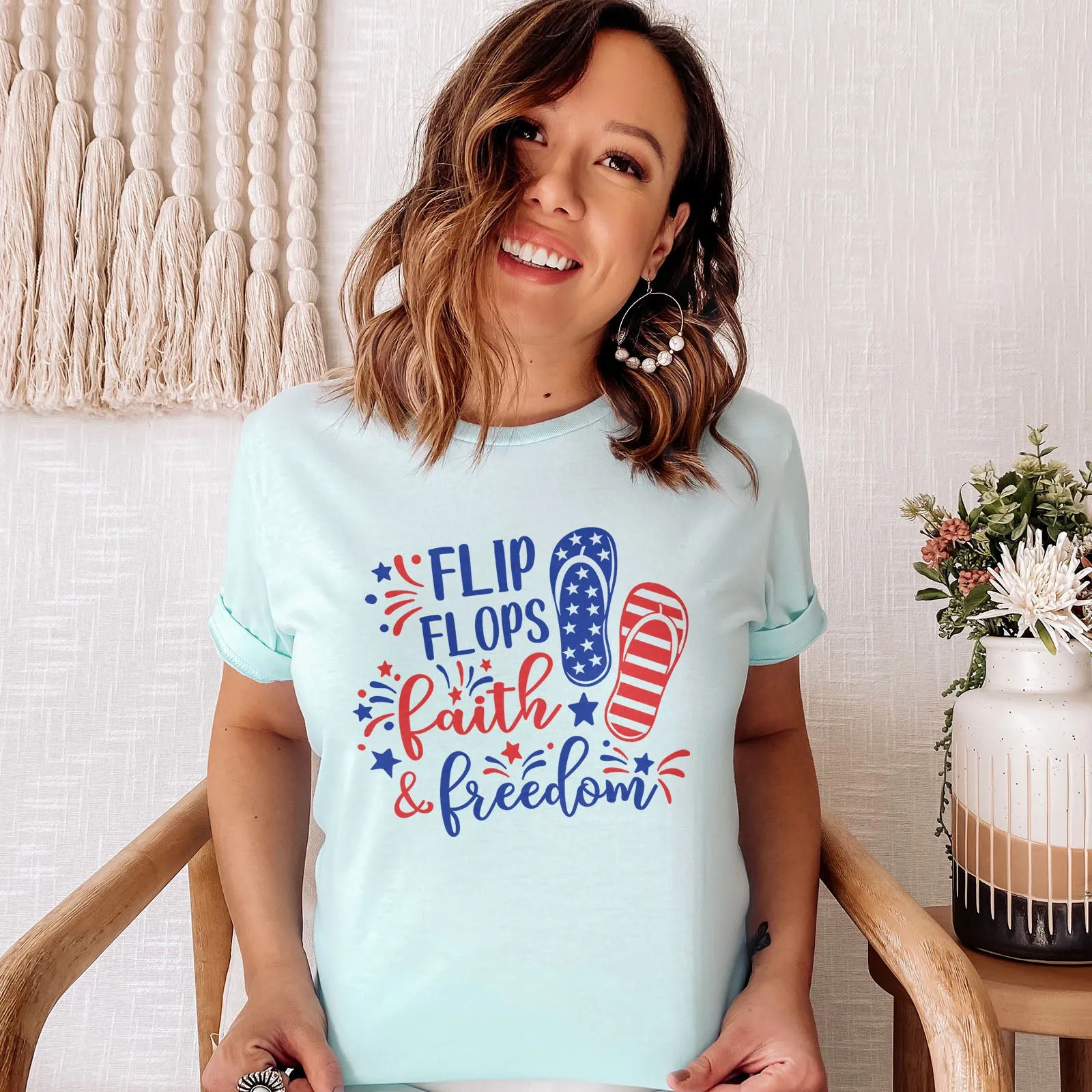 Flip Flops, Faith, & Freedom Tee sold by Faithful and Co. product image thumbnail 3