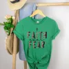 Faith Over Fear Half Leopard Black Tee sold by Faithful and Co.