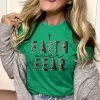 Faith Over Fear Half Leopard Black Tee sold by Faithful and Co.
