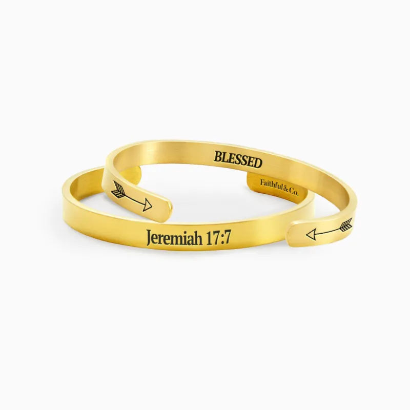 Jeremiah 17:7 Blessed Cuff Bracelet sold by Faithful and Co.