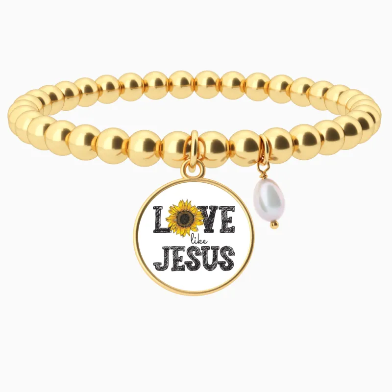 Love Like Jesus - Sunflower - Beaded Bracelet sold by Faithful and Co.