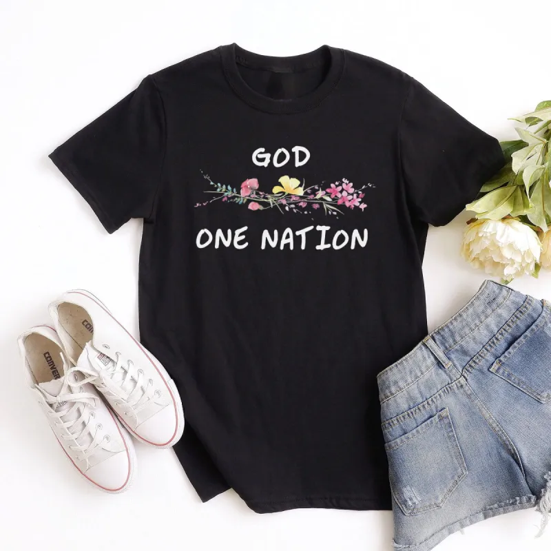One Nation Under God Flowers Tee made by Faithful and Co.