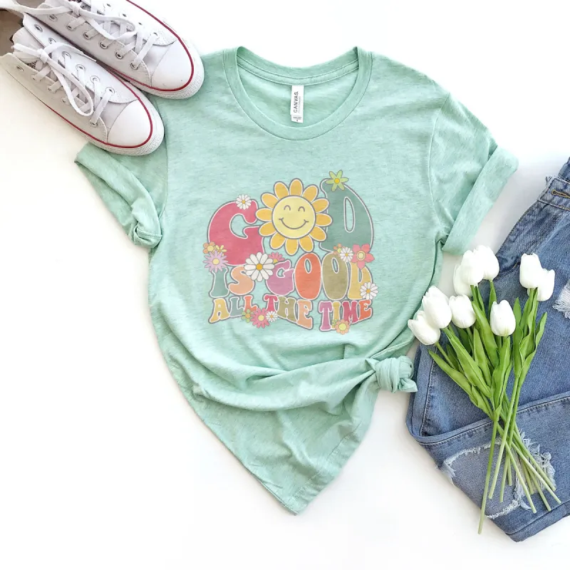 God is Good Sunny Retro Tee sold by Faithful and Co.