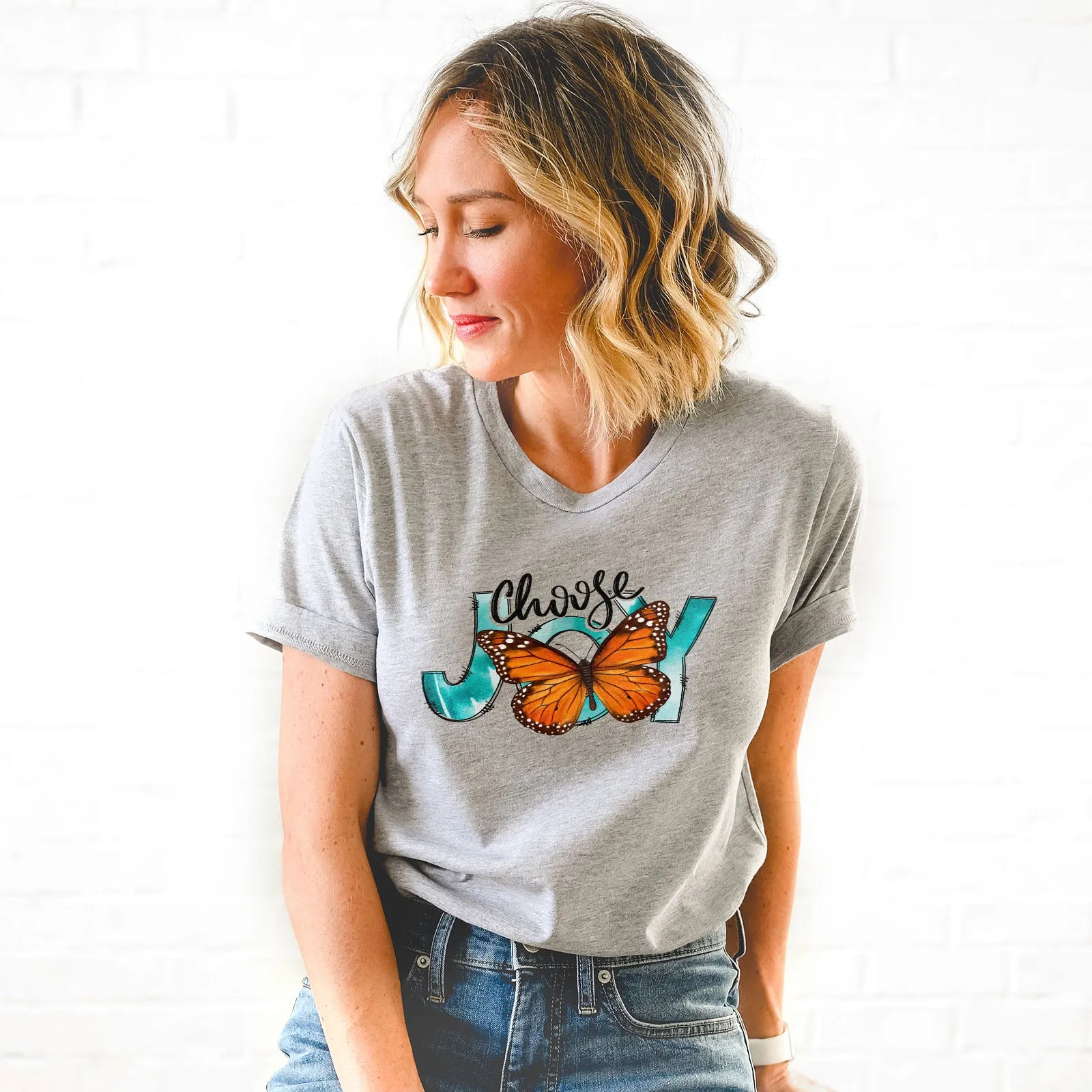 Choose Joy Butterfly Tee sold by Faithful and Co. product image thumbnail 2