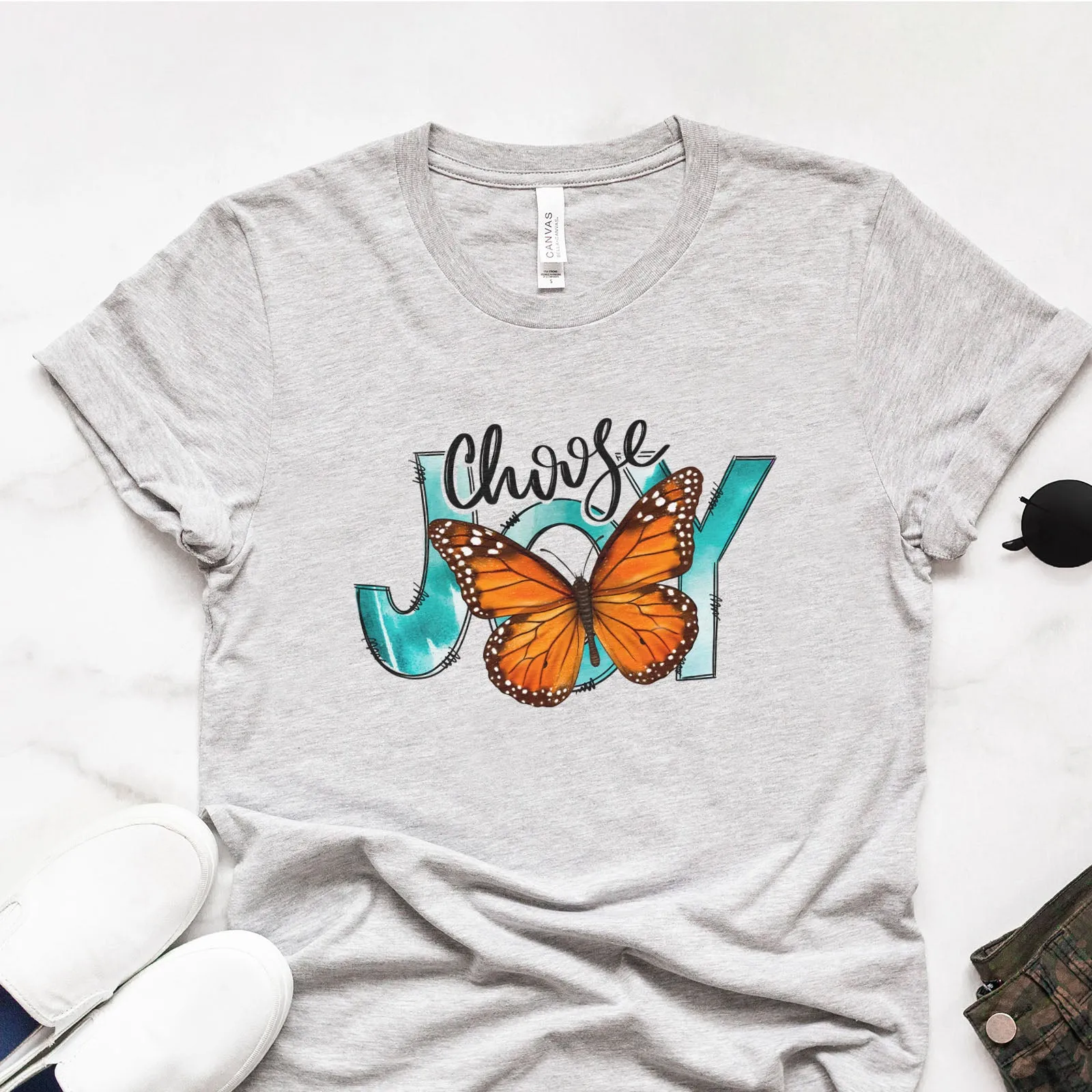 Choose Joy Butterfly Tee sold by Faithful and Co.