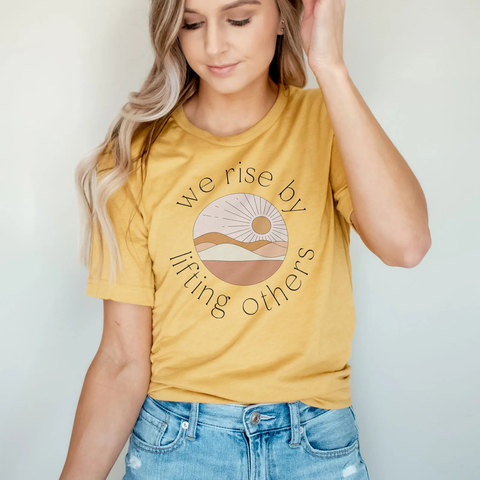 We Rise by Lifting - Retro Sunrise Tee sold by Faithful and Co. product image thumbnail 4