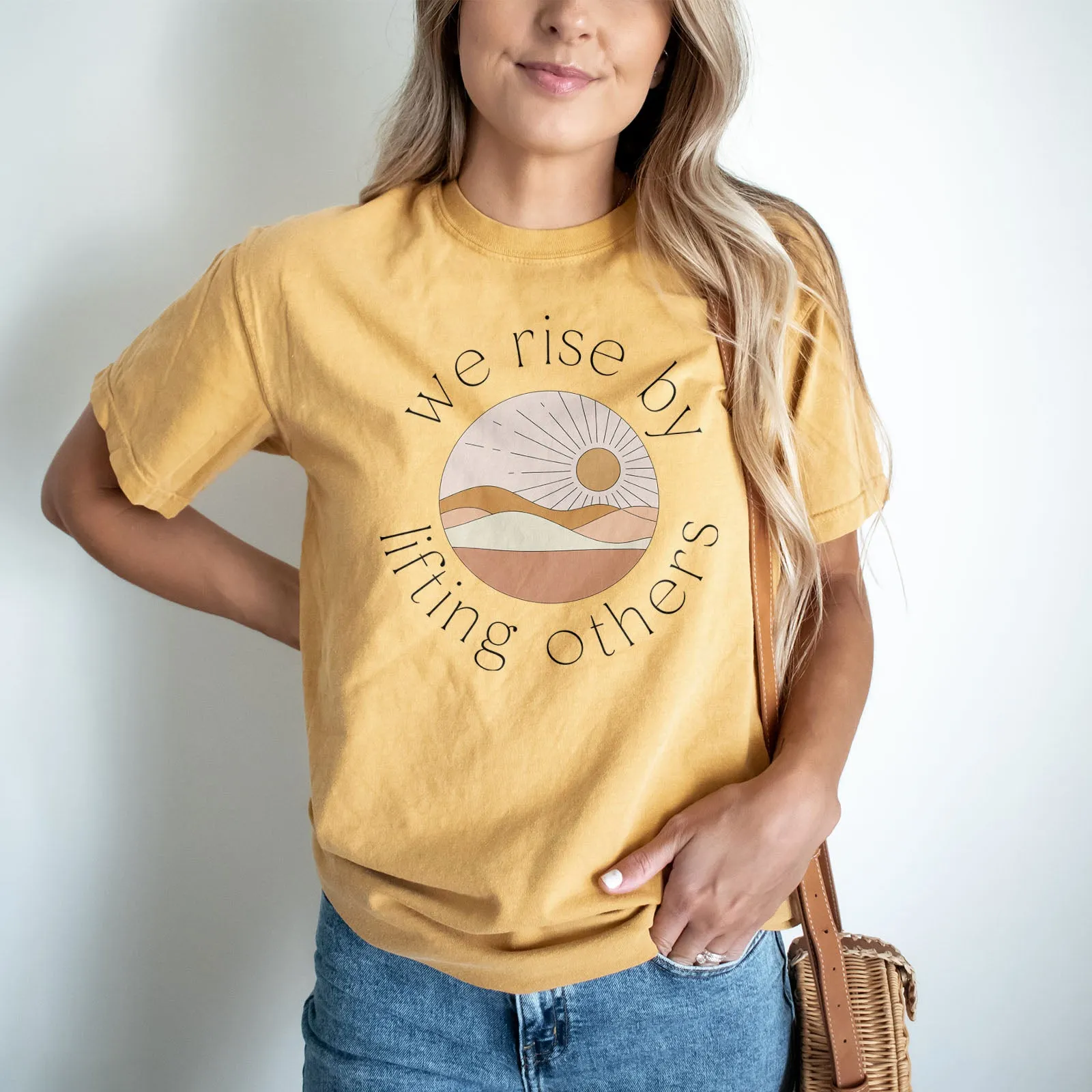 We Rise by Lifting - Retro Sunrise Tee sold by Faithful and Co. product image thumbnail 2