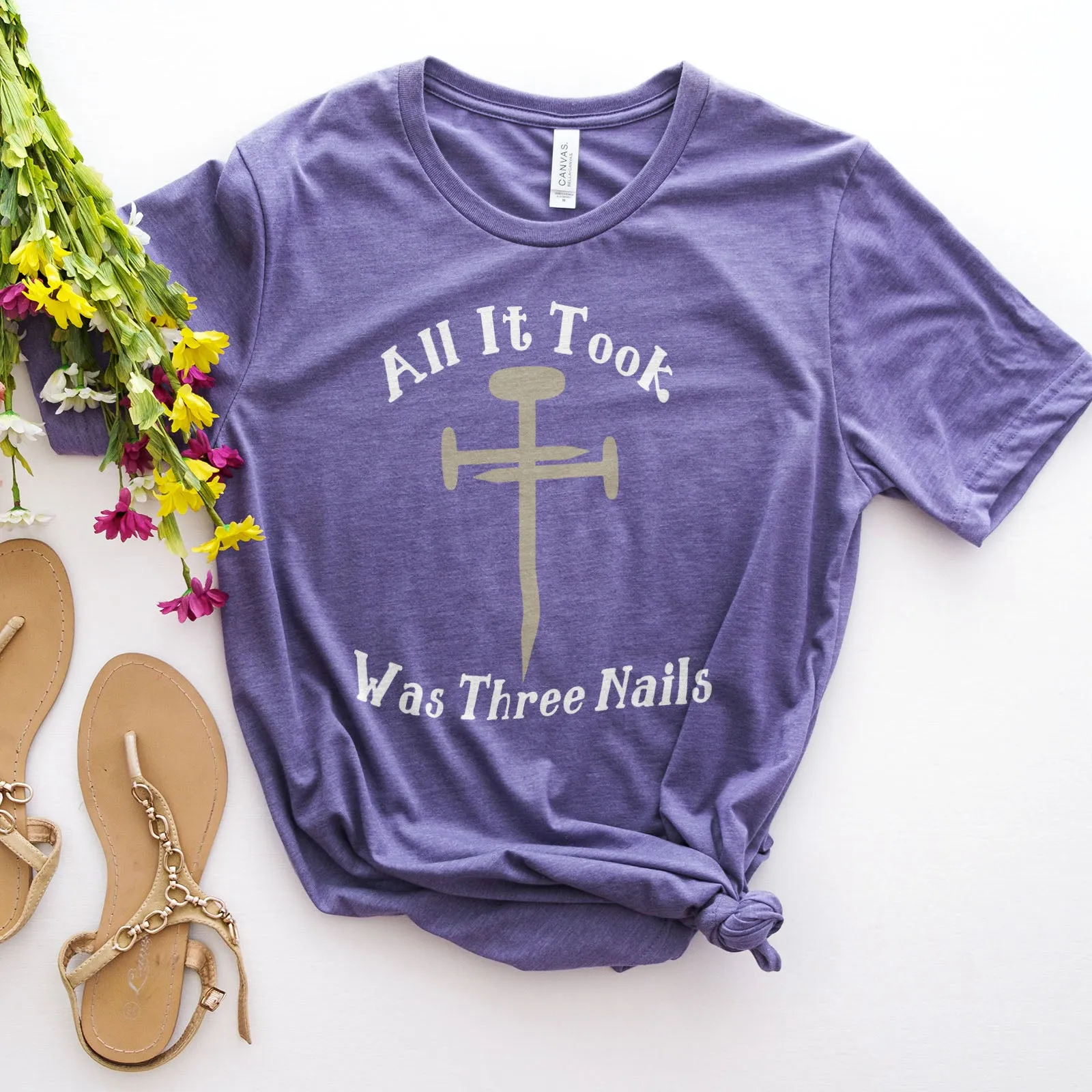 All It Took Was Three Nails Tee sold by Faithful and Co. product image thumbnail 5