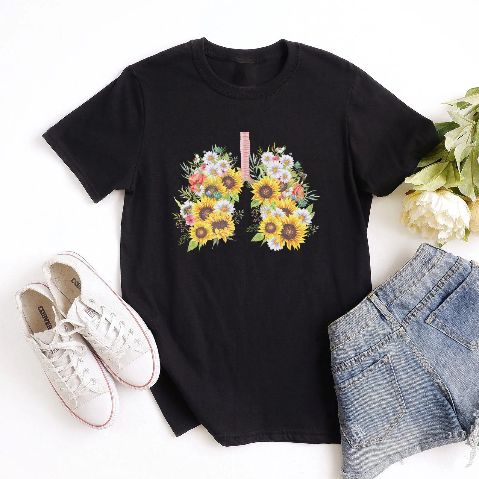 Yah Weh Sunflower Tee sold by Faithful and Co.