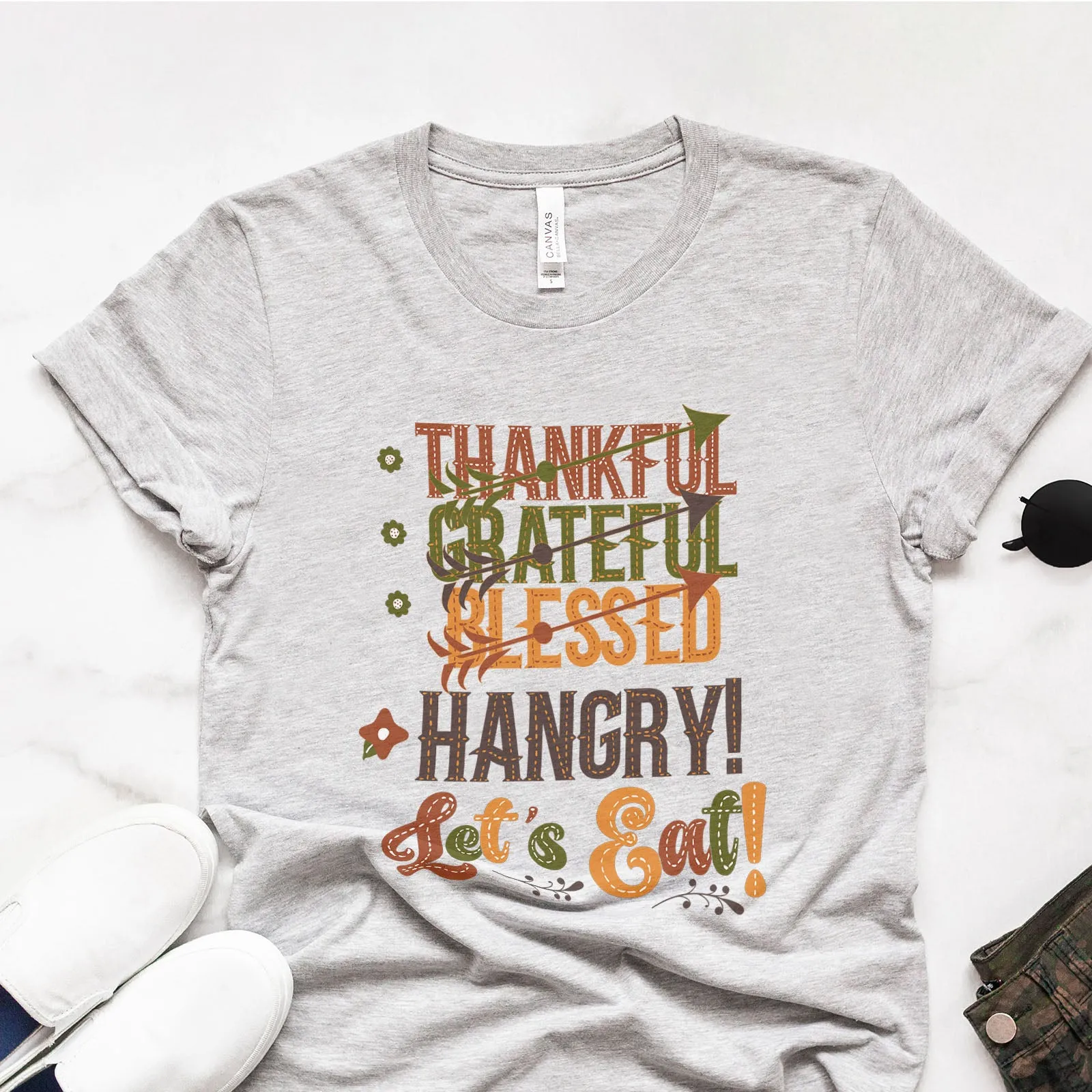 Thankful Grateful Blessed Hangry Tee sold by Faithful and Co. product image thumbnail 5