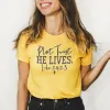 Plot Twist He Lives - Luke 24:23 Tee sold by Faithful and Co.