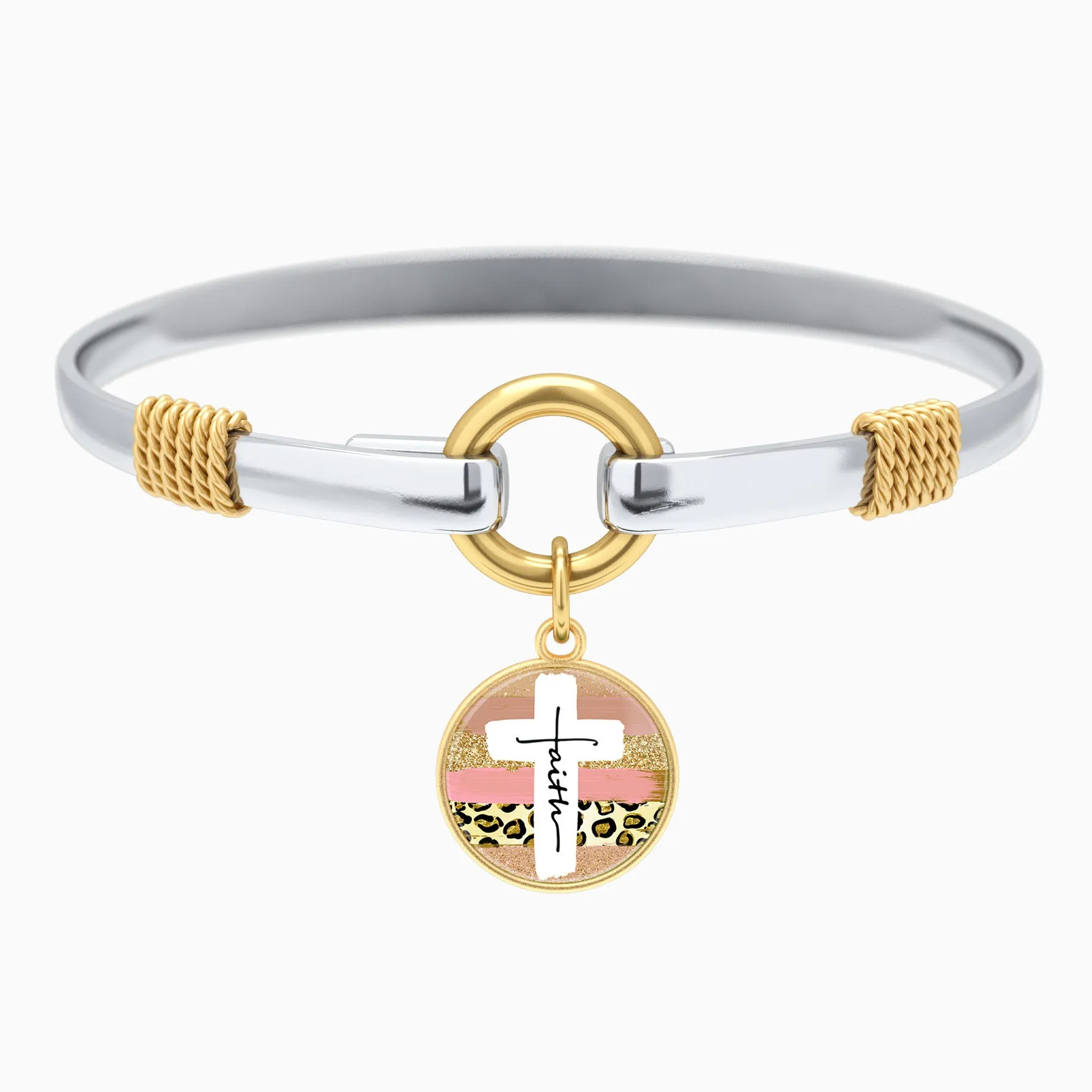 Faith Cross Paint Swipe - Two-Tone Bracelet sold by Faithful and Co.