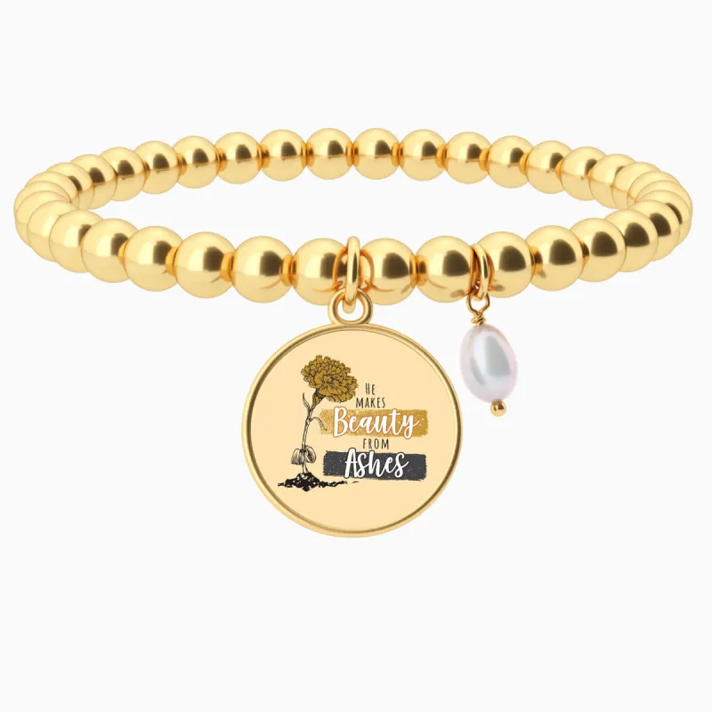 He Makes Beauty From Ashes - Beaded Bracelet made by Faithful and Co.