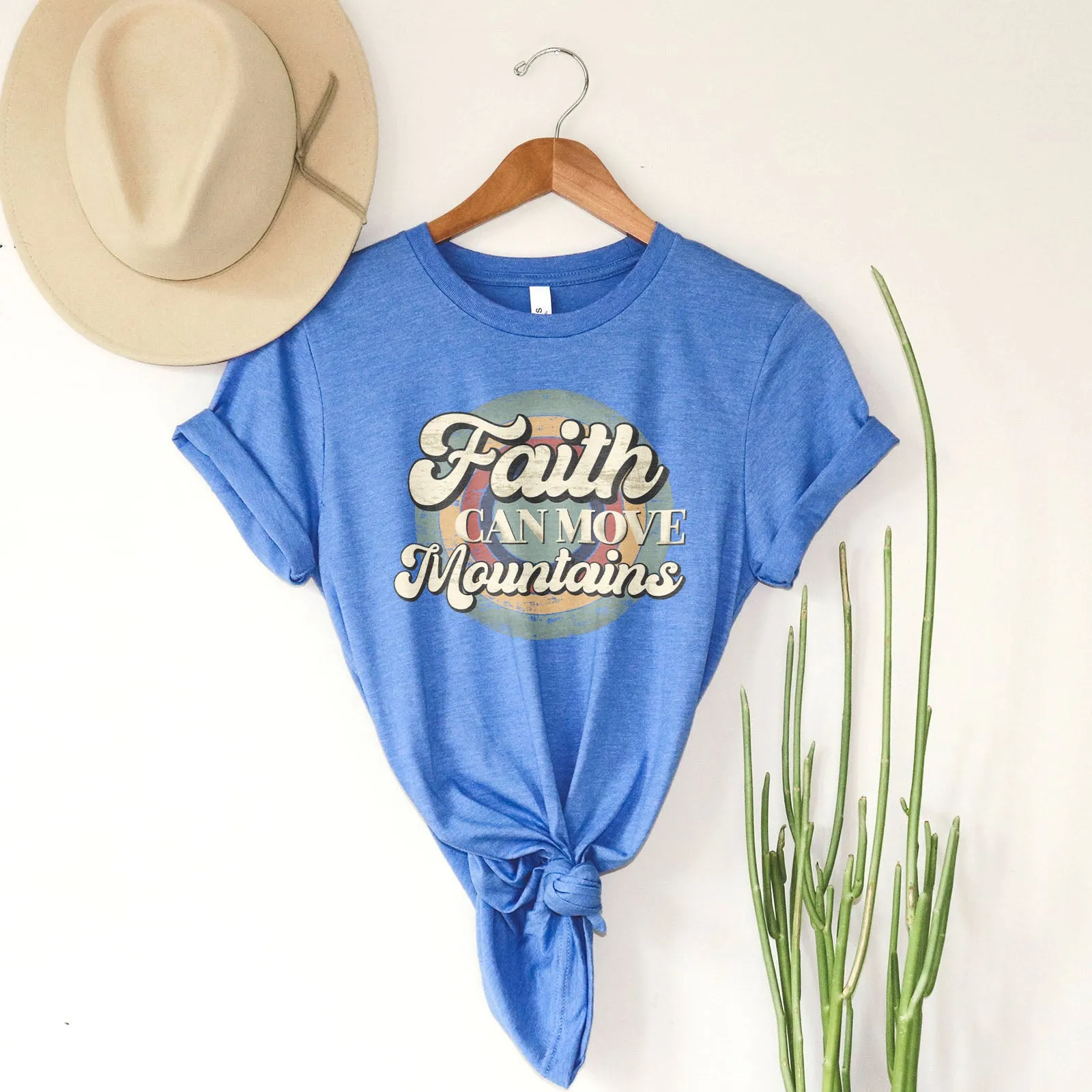 Faith can move mountains, Retro Tee sold by Faithful and Co. product image thumbnail 4