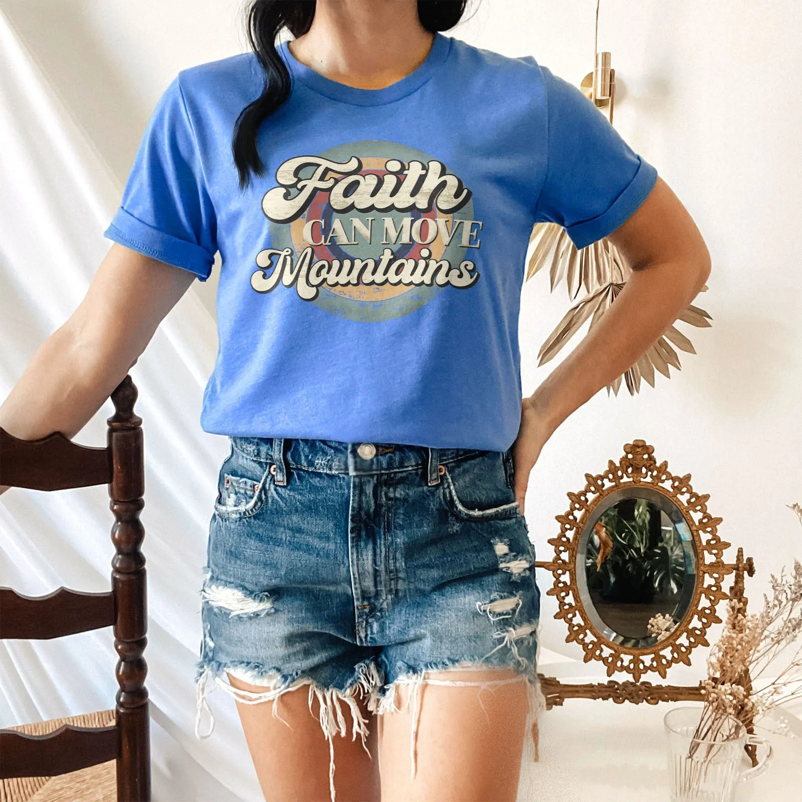 Faith can move mountains, Retro Tee sold by Faithful and Co. product image thumbnail 3