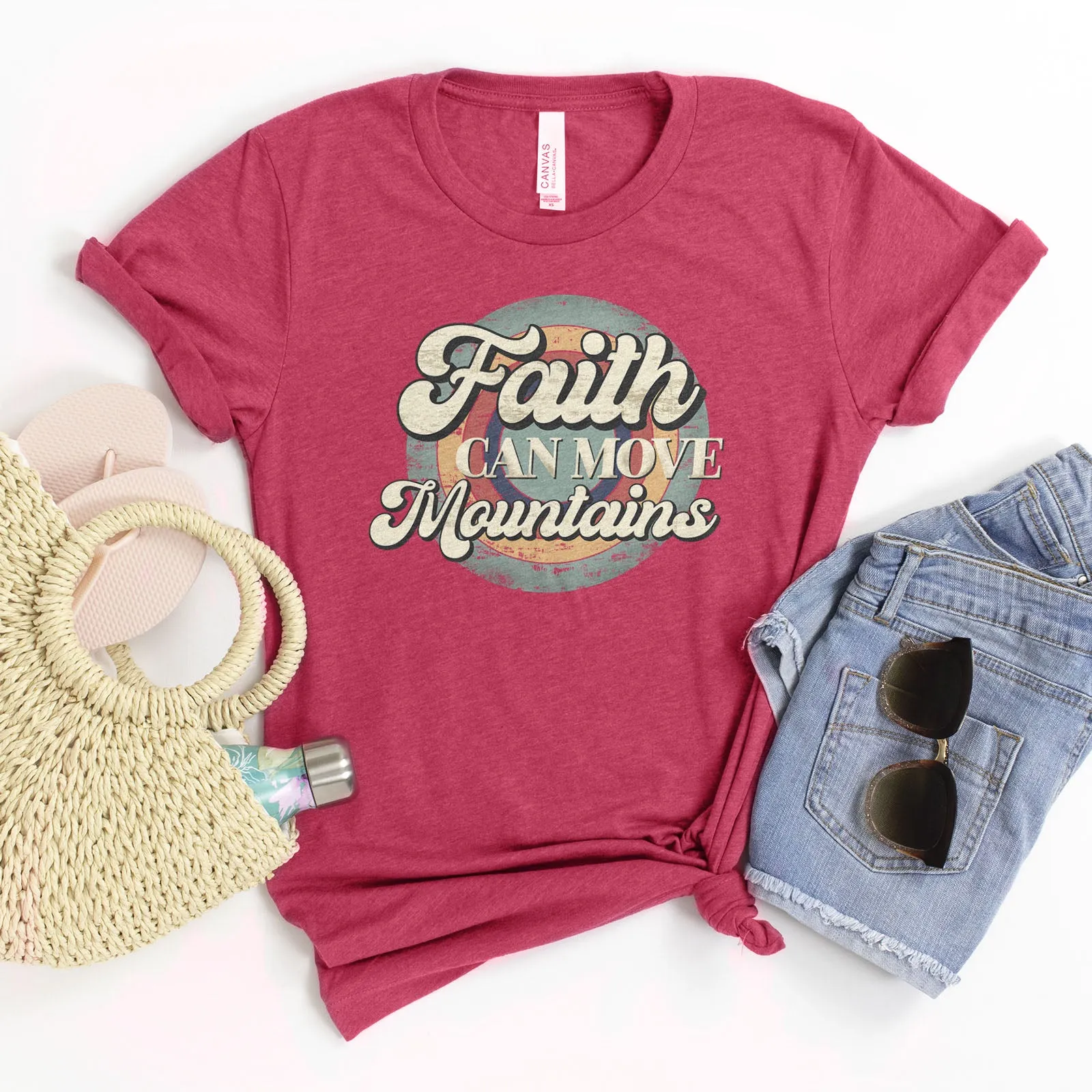 Faith can move mountains, Retro Tee sold by Faithful and Co. product image thumbnail 5