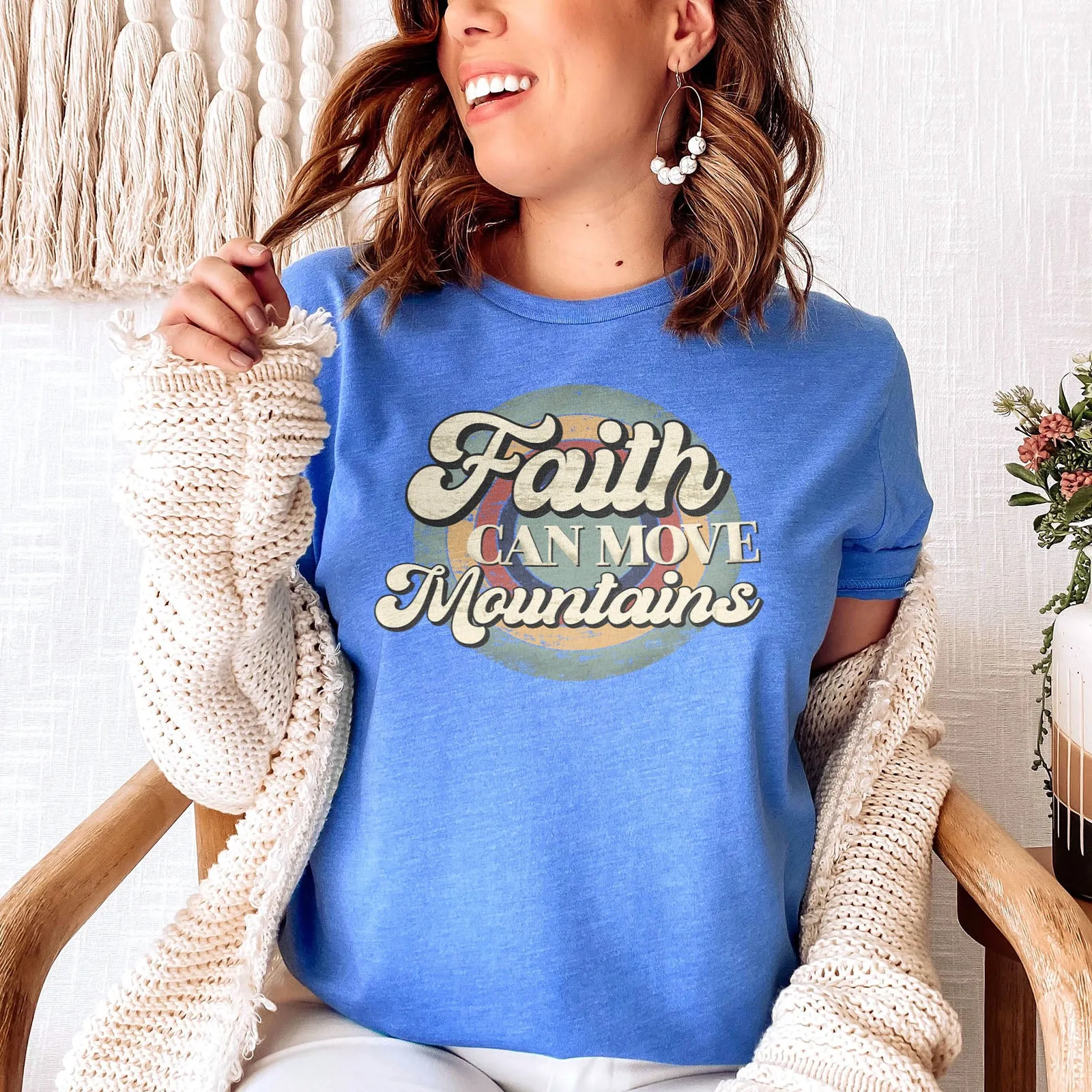 Faith can move mountains, Retro Tee sold by Faithful and Co. product image thumbnail 2