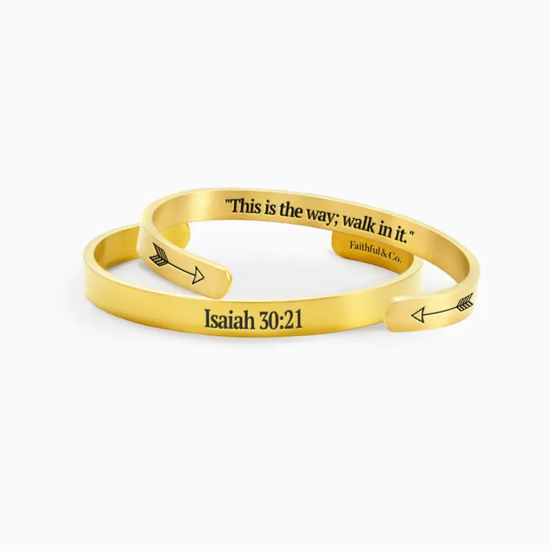 Isaiah 30:21 Cuff Bracelet sold by Faithful and Co.