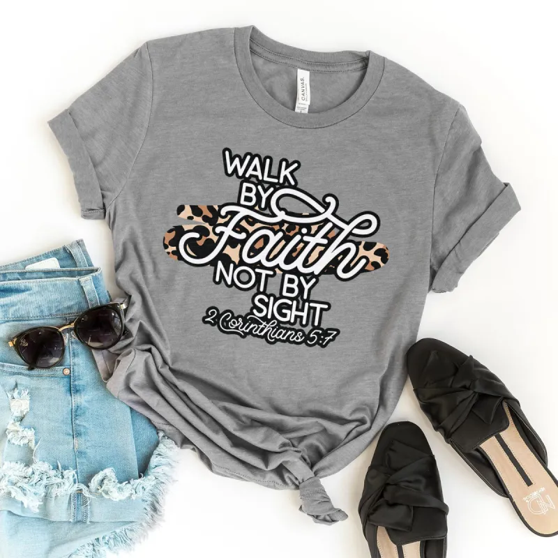 Walk By Faith Leopard Tee sold by Faithful and Co.