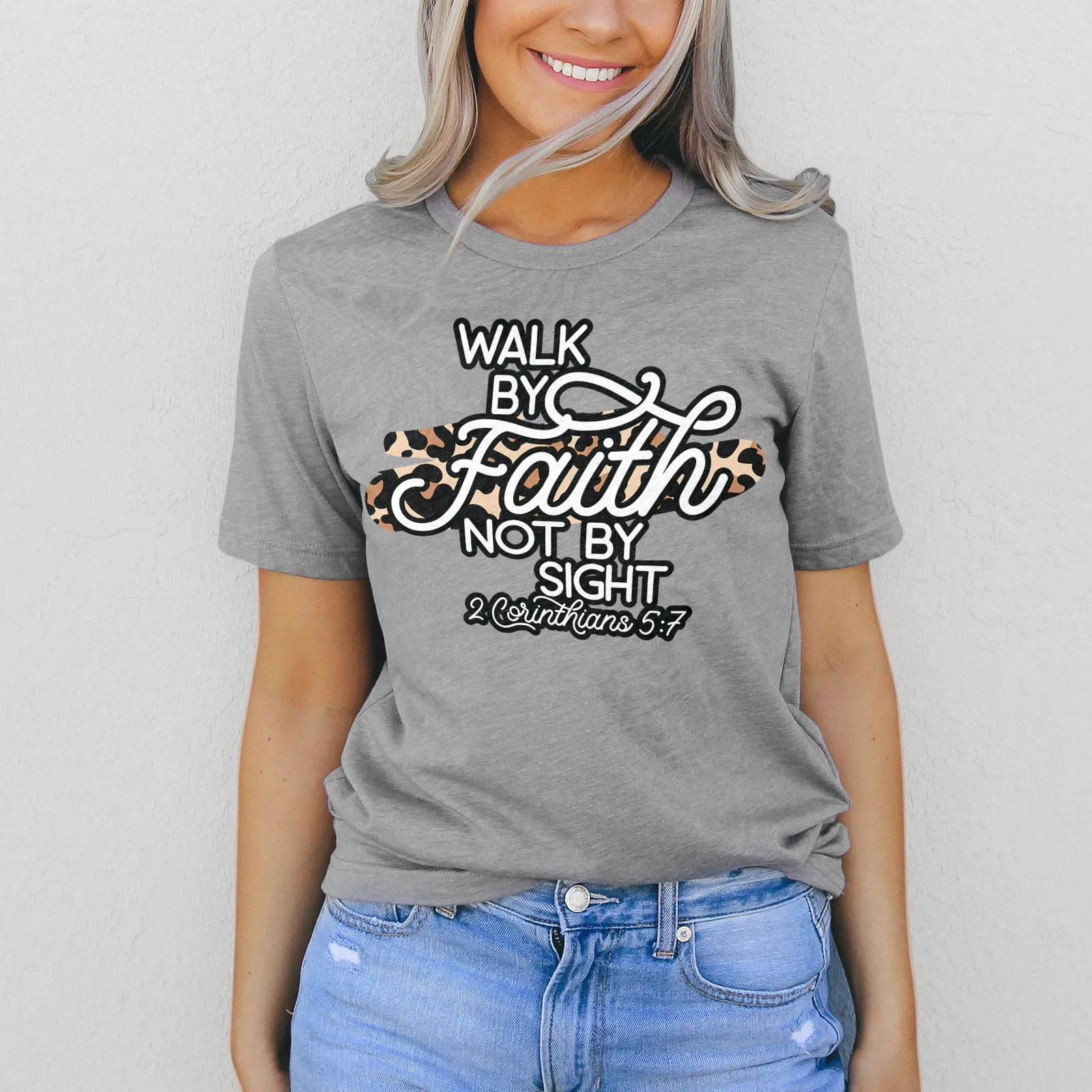 Walk By Faith Leopard Tee sold by Faithful and Co. product image thumbnail 4