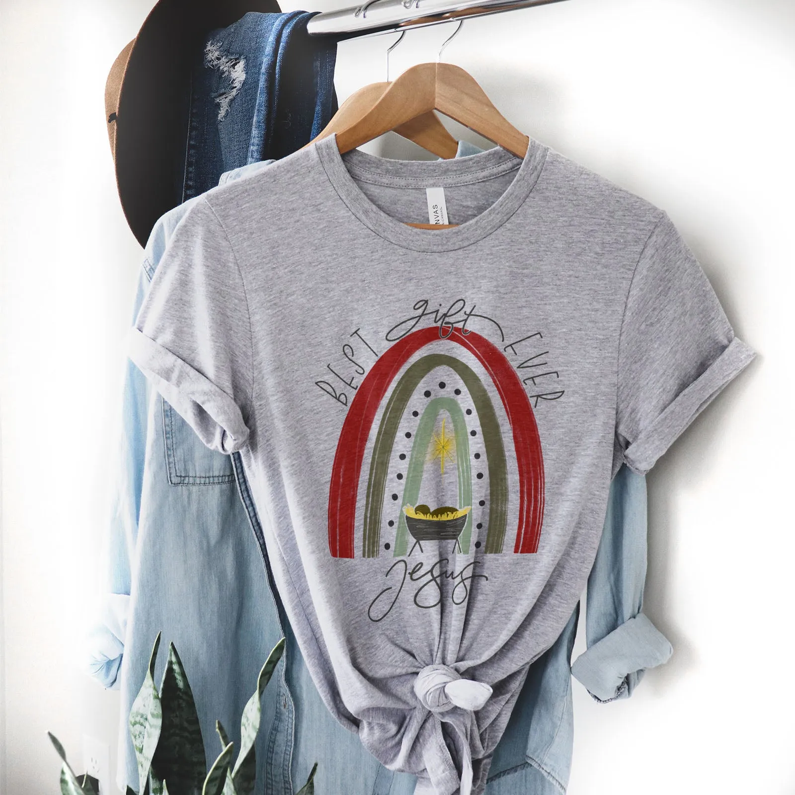 Rainbow Best Gift Ever Jesus Tee sold by Faithful and Co. product image thumbnail 4