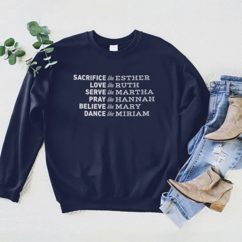Women Of The Bible Sweatshirt sold by Faithful and Co.