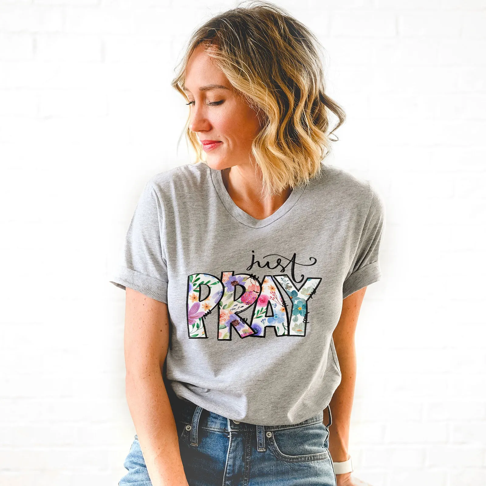Just Pray Boho Tee sold by Faithful and Co. product image thumbnail 2