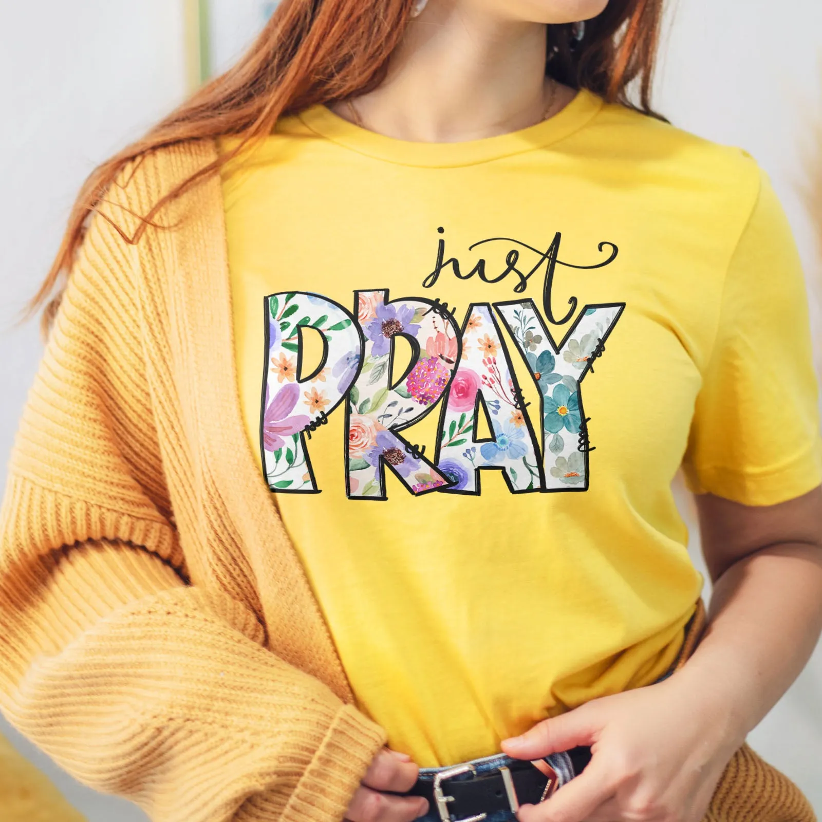 Just Pray Boho Tee sold by Faithful and Co. product image thumbnail 5